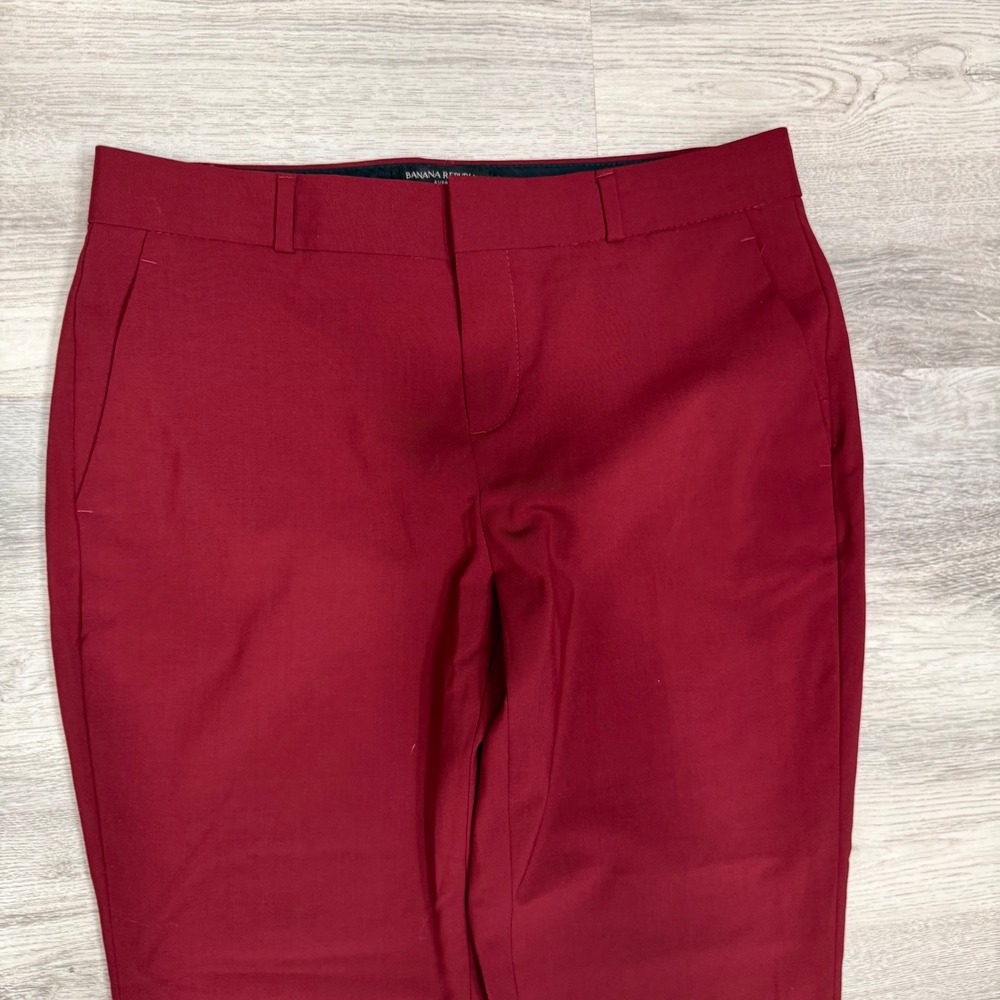 Banana Republic Avery Burgundy Red Tailored Career Dress Pants Size 2S - Picture 3 of 9